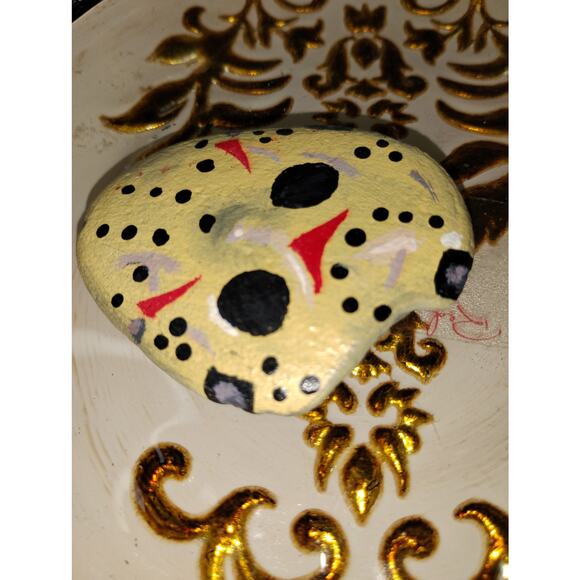 Hand-Painted Jason Voorhees Mask Rock – Friday the 13th Horror Decor - Picture 3 of 4